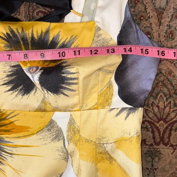 Leifsdottir Bellis brushstroke Yellow and Black Floral Dress - Picture 10 of 16